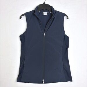 Dunning Golf Vest Womens Small Navy Blue PrimaLoft Full Zip Insulated Sleeveless